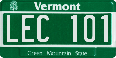 VT license plate LEC101