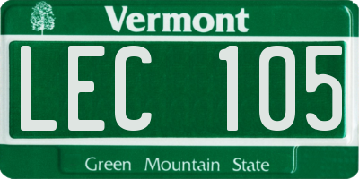 VT license plate LEC105