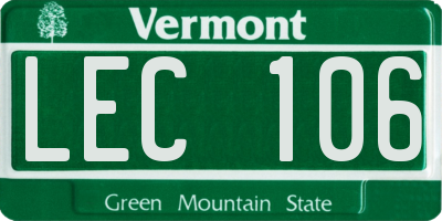 VT license plate LEC106