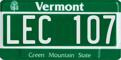VT license plate LEC107