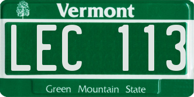 VT license plate LEC113