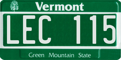 VT license plate LEC115