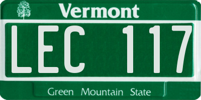 VT license plate LEC117