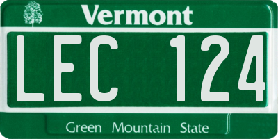 VT license plate LEC124