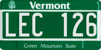VT license plate LEC126