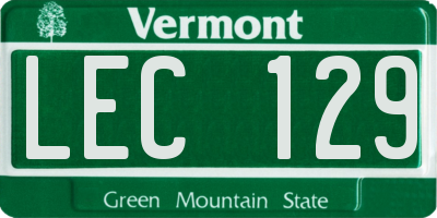 VT license plate LEC129