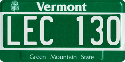 VT license plate LEC130