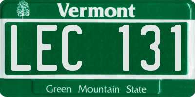 VT license plate LEC131
