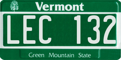 VT license plate LEC132