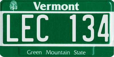 VT license plate LEC134