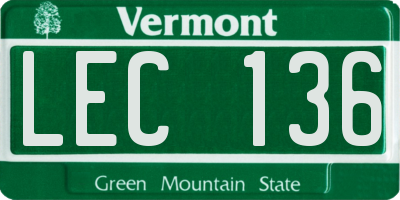 VT license plate LEC136