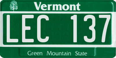 VT license plate LEC137