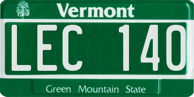 VT license plate LEC140