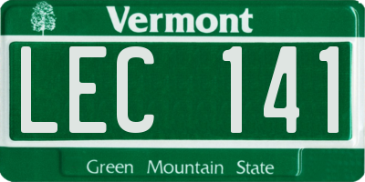 VT license plate LEC141