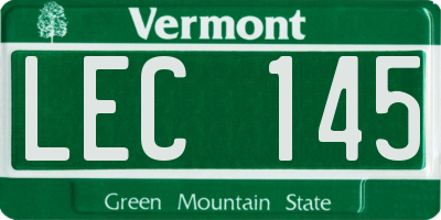VT license plate LEC145