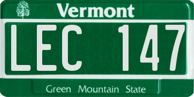 VT license plate LEC147