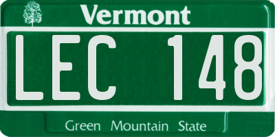 VT license plate LEC148