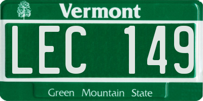 VT license plate LEC149