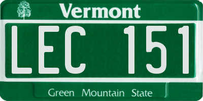 VT license plate LEC151