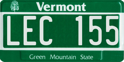 VT license plate LEC155