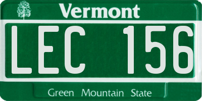 VT license plate LEC156