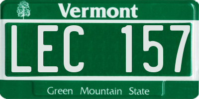 VT license plate LEC157