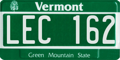 VT license plate LEC162