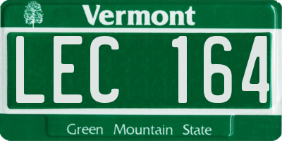 VT license plate LEC164