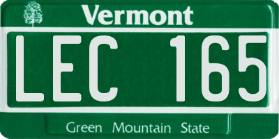 VT license plate LEC165