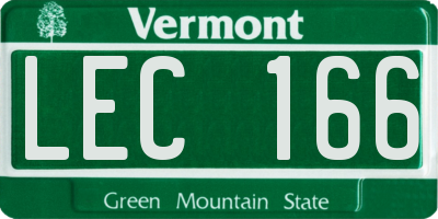 VT license plate LEC166