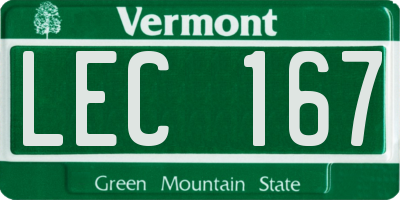 VT license plate LEC167