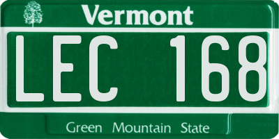 VT license plate LEC168