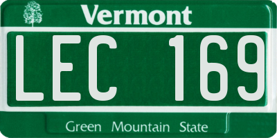 VT license plate LEC169