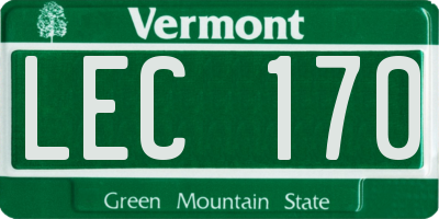VT license plate LEC170