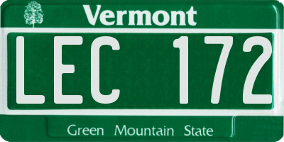 VT license plate LEC172
