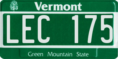 VT license plate LEC175