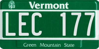 VT license plate LEC177