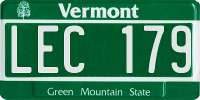VT license plate LEC179