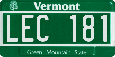 VT license plate LEC181