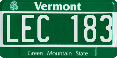VT license plate LEC183