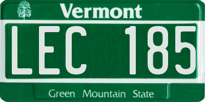 VT license plate LEC185