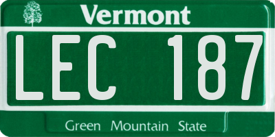 VT license plate LEC187