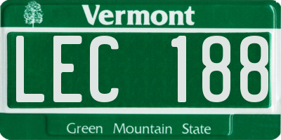 VT license plate LEC188