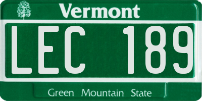 VT license plate LEC189