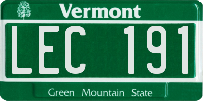 VT license plate LEC191