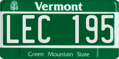 VT license plate LEC195