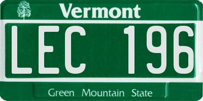 VT license plate LEC196
