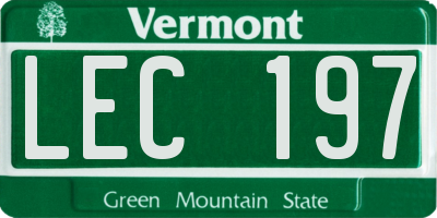VT license plate LEC197