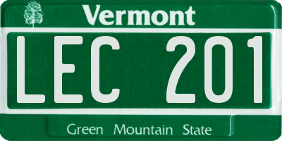 VT license plate LEC201