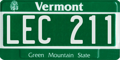 VT license plate LEC211